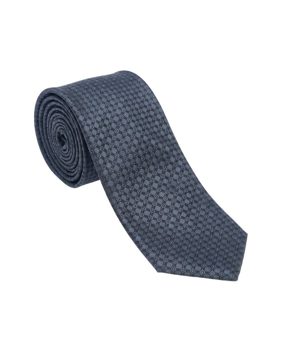 Armani Collezione Mens Charcoal Gray Micro Geometric Neck Tie
