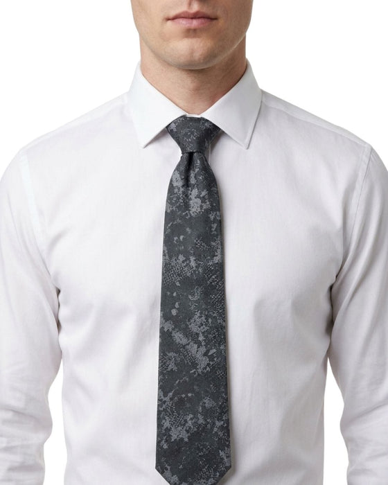 Armani Collezioni Mens Blue / Gray Floral Silk Neck Tie