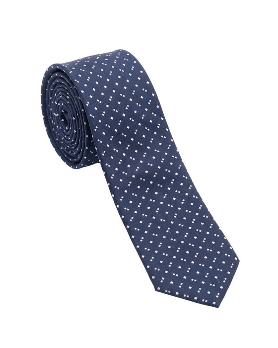 Armani Collezione Mens Navy Blue / White Diamond Dot Neck Tie