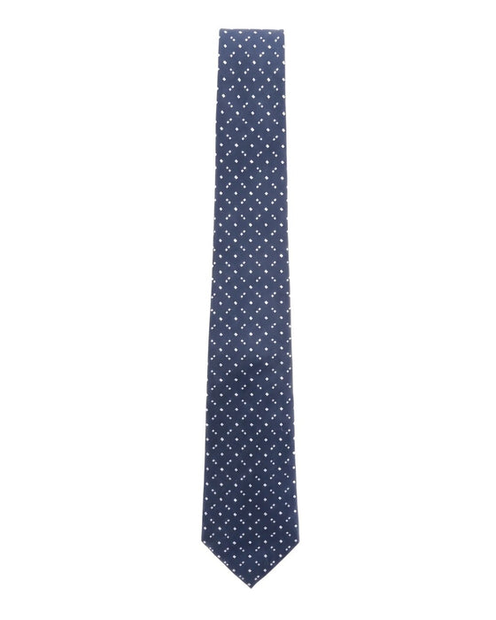 Armani Collezione Mens Navy Blue / White Diamond Dot Neck Tie