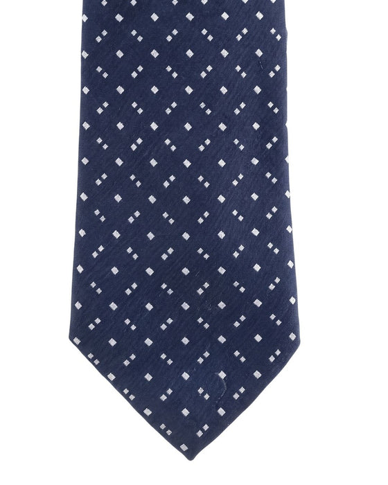 Armani Collezione Mens Navy Blue / White Diamond Dot Neck Tie