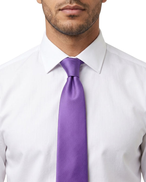 Armani Collezioni Mens Purple Solid Silk Neck Tie