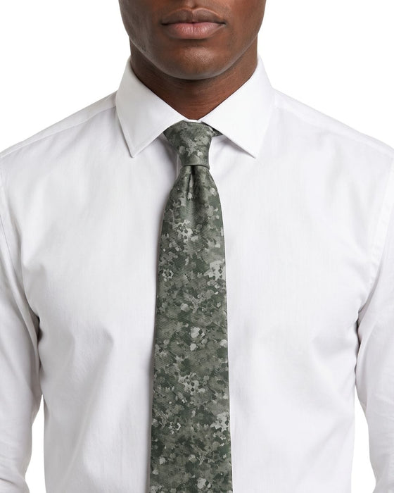 Armani Collezioni Mens Sage Green Floral Silk Neck Tie
