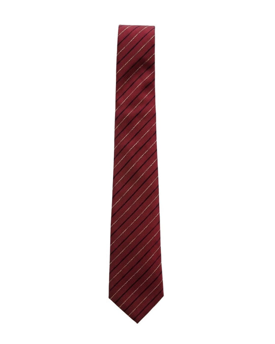 Armani Collezioni Mens Burgundy / Gray Diagonal Stripe Silk Neck Tie