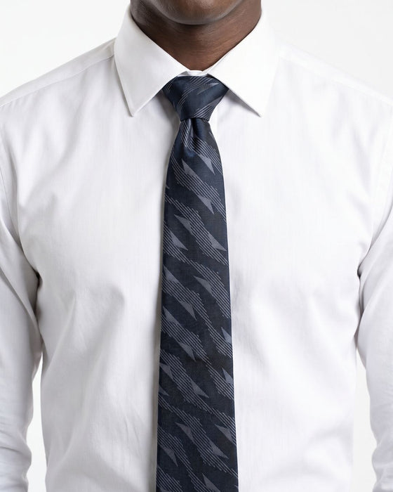Armani Collezione Mens Black / Gray Abstract Geometric Neck Tie