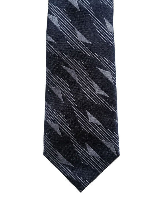 Armani Collezione Mens Black / Gray Abstract Geometric Neck Tie