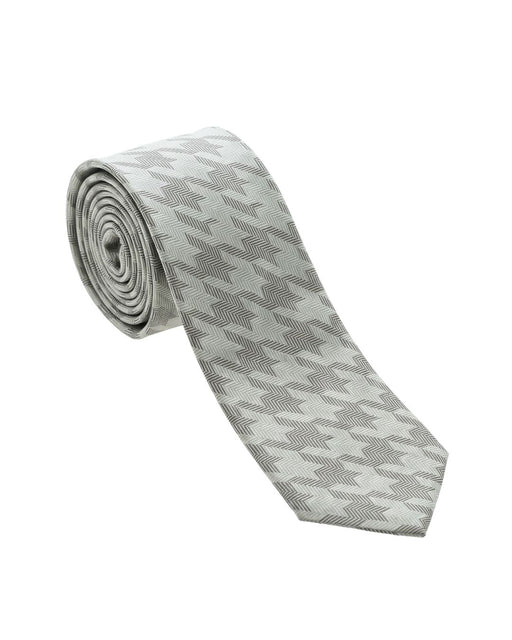 Armani Collezioni Mens Light Gray / Gray Houndstooth Neck Tie