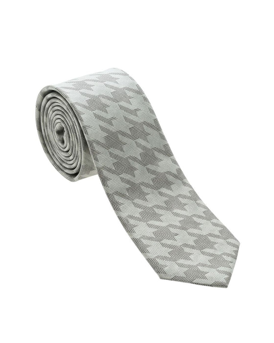 Armani Collezione Mens Light Gray / Gray Houndstooth Neck Tie