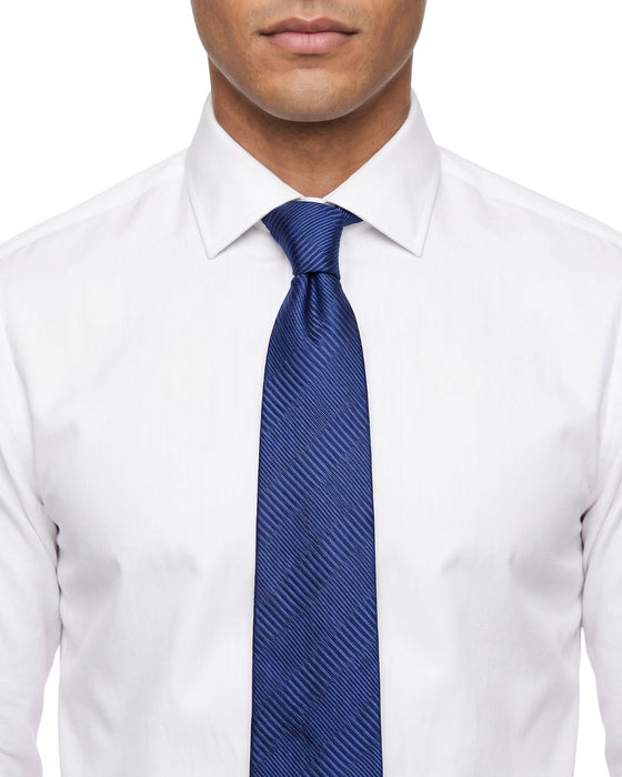 Armani Collezione Mens Royal Blue Tonal Stripe Neck Tie