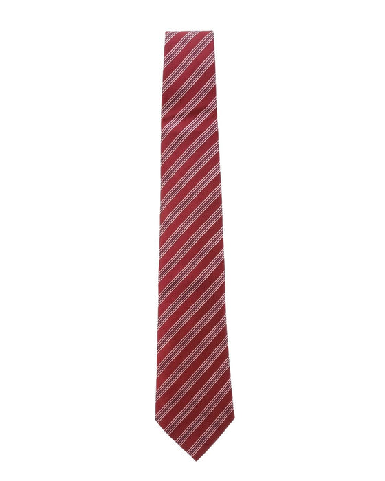 Armani Collezione Mens Red / White / Gray Diagonal Stripe Neck Tie