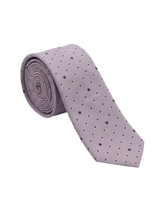 Armani Collezioni Mens Lavender / Black Polka Dot Silk Neck Tie