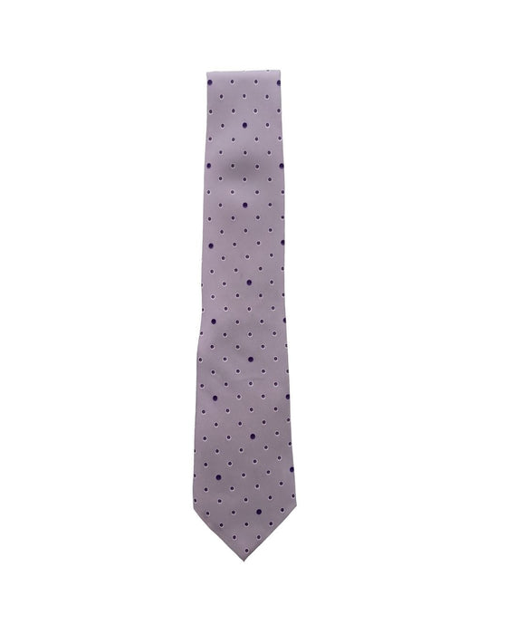 Armani Collezioni Mens Lavender / Black Polka Dot Silk Neck Tie
