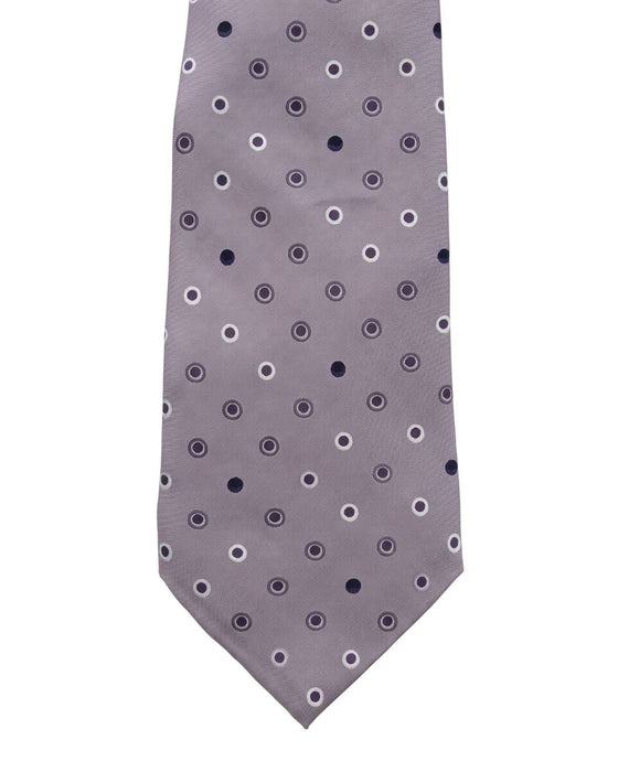 Armani Collezioni Mens Lavender / Black Polka Dot Silk Neck Tie