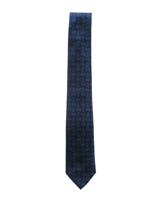 Armani Collezione Mens Navy Blue / Blue Tonal Grid Neck Tie