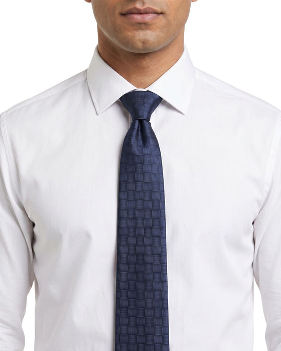 Armani Collezione Mens Navy Blue / Blue Tonal Grid Neck Tie