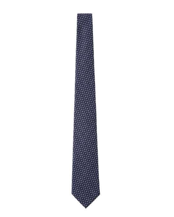 Armani Collezione Mens Navy Blue / Light Blue Micro Geometric Neck Tie