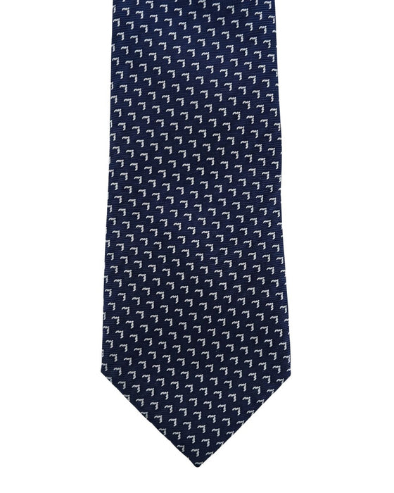 Armani Collezione Mens Navy Blue / Light Blue Micro Geometric Neck Tie