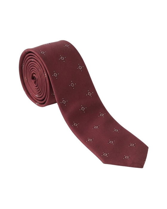 Armani Collezioni Mens Burgundy / Gray Micro Geometric Neck Tie