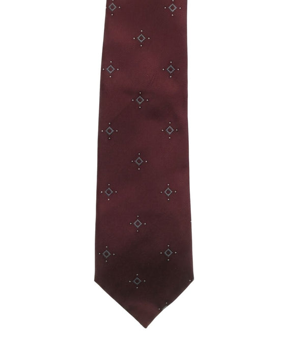Armani Collezioni Mens Burgundy / Gray Micro Geometric Neck Tie