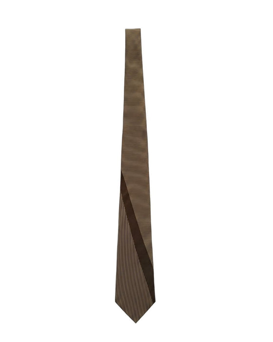 Armani Collezione Mens Brown / Dark Brown Broad Diagonal Stripe Neck Tie