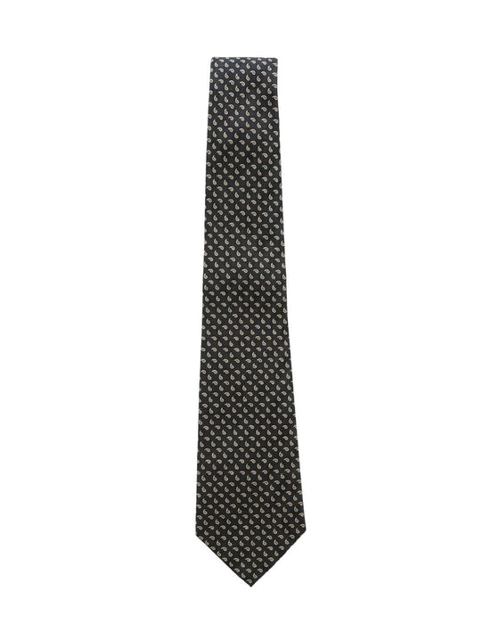 Armani Collezioni Mens Black / Gray Geometric Silk Neck Tie