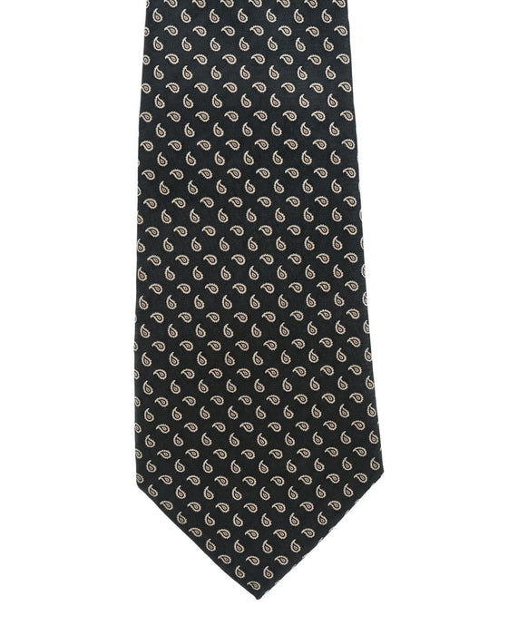 Armani Collezioni Mens Black / Gray Geometric Silk Neck Tie