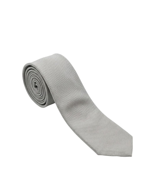 Armani Collezioni Mens Ivory Solid Textured Silk Neck Tie