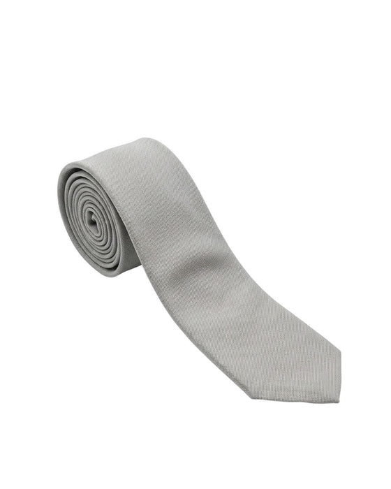 Armani Collezioni Mens Ivory Solid Textured Silk Neck Tie