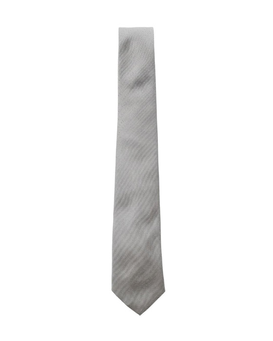 Armani Collezioni Mens Ivory Solid Textured Silk Neck Tie