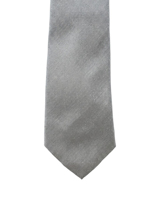 Armani Collezioni Mens Ivory Solid Textured Silk Neck Tie