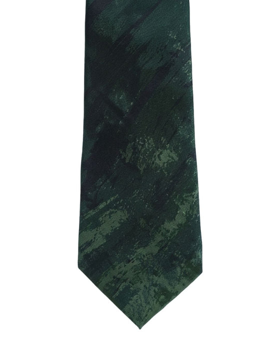 Armani Collezioni Mens Green / Black Abstract Silk Neck Tie