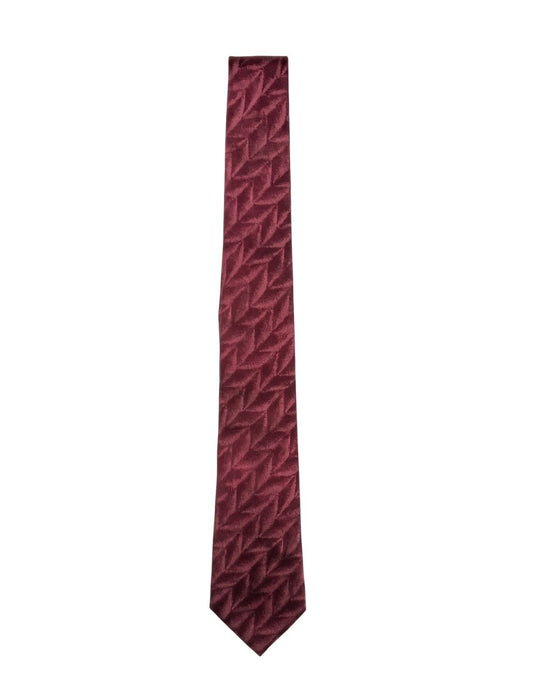 Armani Collezione Mens Burgundy / Pink Tonal Geometric Neck Tie