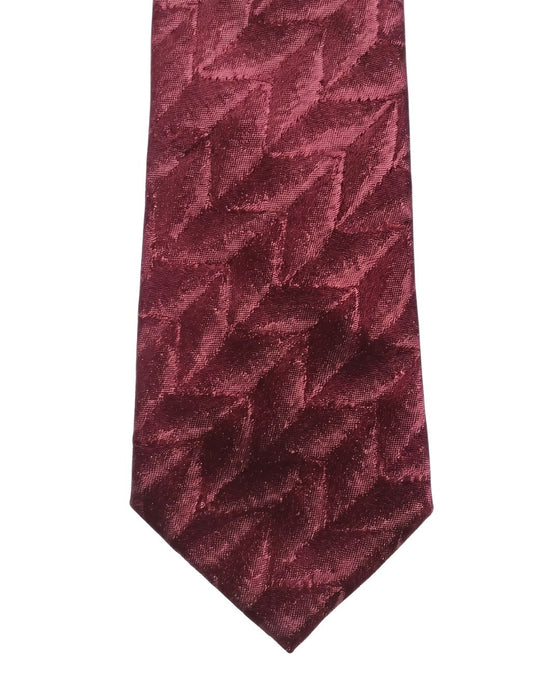 Armani Collezione Mens Burgundy / Pink Tonal Geometric Neck Tie