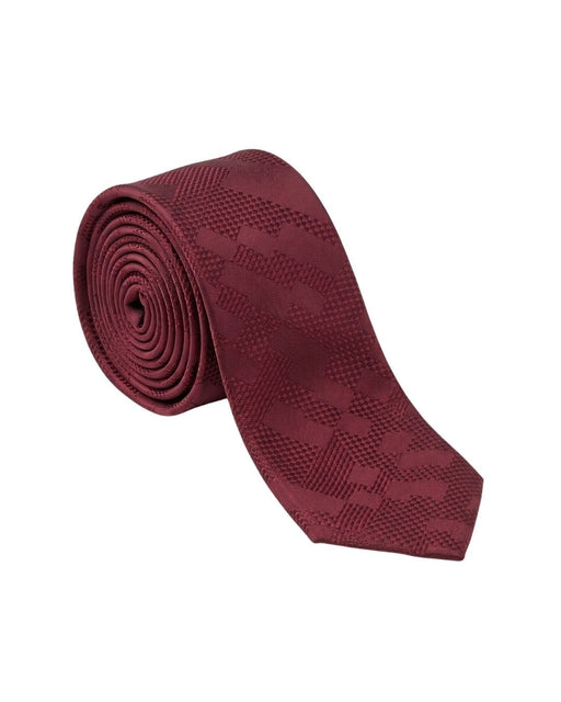 Armani Collezioni Mens Burgundy Abstract Silk Neck Tie