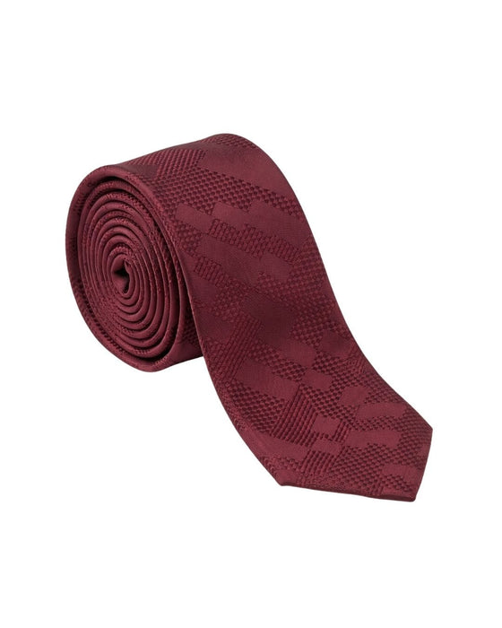 Armani Collezioni Mens Burgundy Abstract Silk Neck Tie