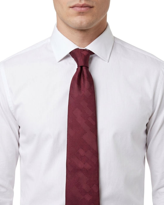 Armani Collezioni Mens Burgundy Abstract Silk Neck Tie