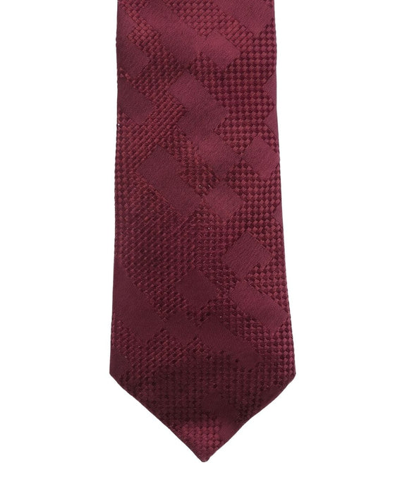 Armani Collezioni Mens Burgundy Abstract Silk Neck Tie