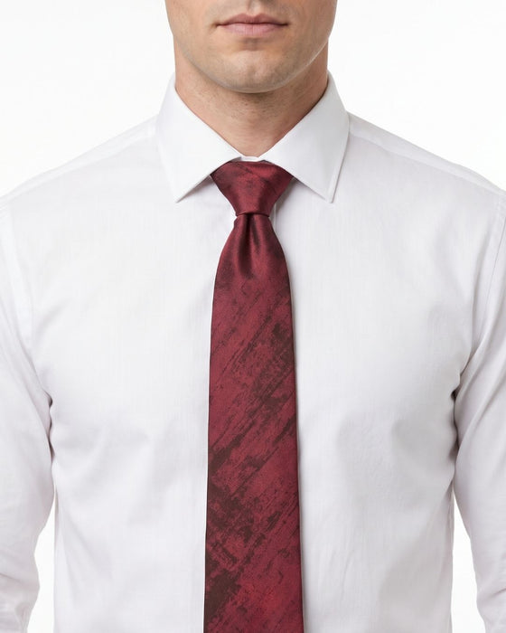 Armani Collezione Mens Burgundy / Black Abstract Pattern Neck Tie