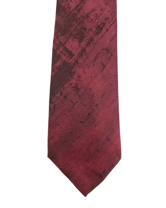 Armani Collezione Mens Burgundy / Black Abstract Pattern Neck Tie