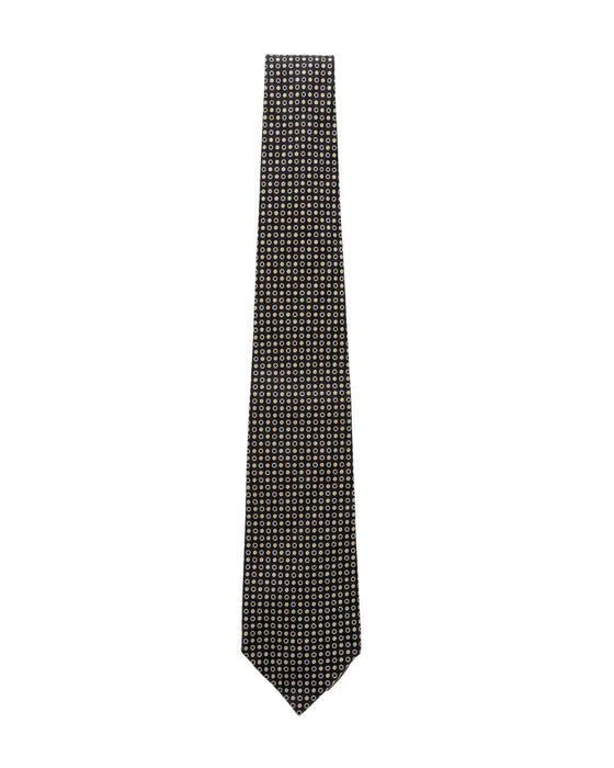 Armani Collezioni Mens Brown / Tan Micro Circle Geometric Neck Tie