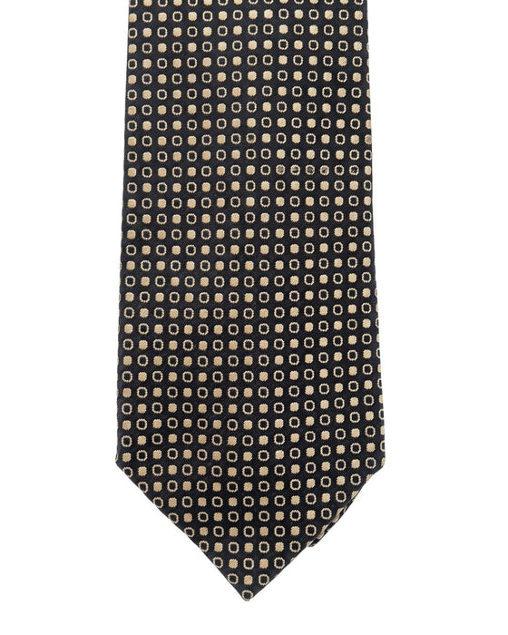 Armani Collezioni Mens Brown / Tan Micro Circle Geometric Neck Tie