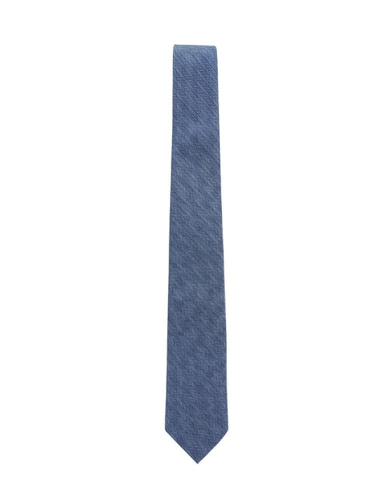 Armani Collezione Mens Dusty Blue Tonal Geometric Neck Tie
