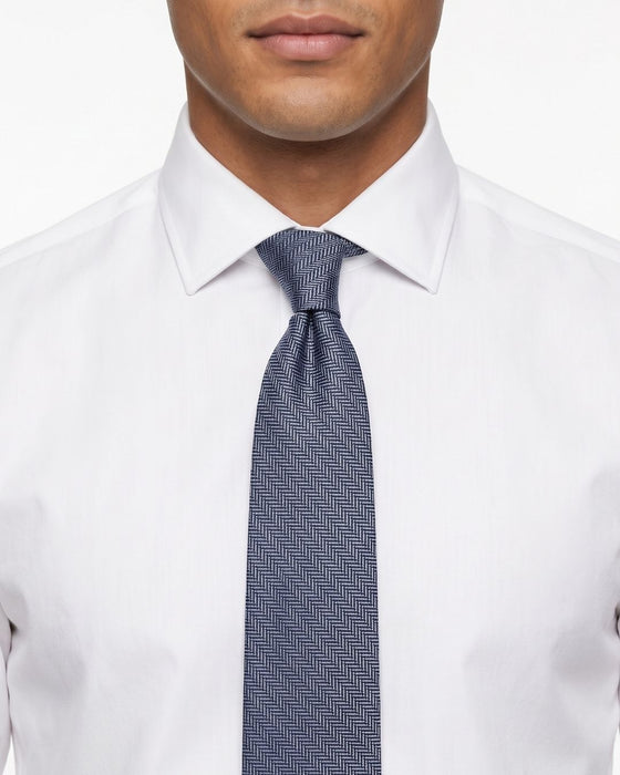 Armani Collezione Mens Dusty Blue Tonal Geometric Neck Tie
