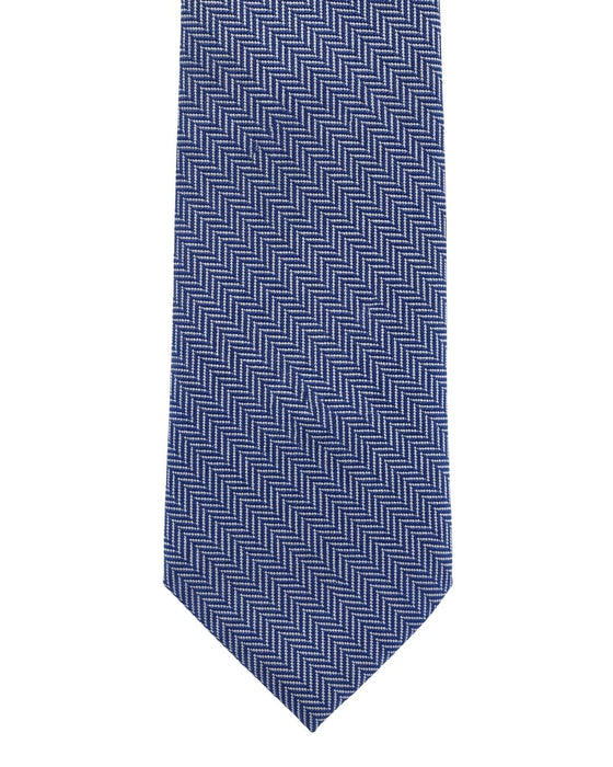 Armani Collezione Mens Dusty Blue Tonal Geometric Neck Tie