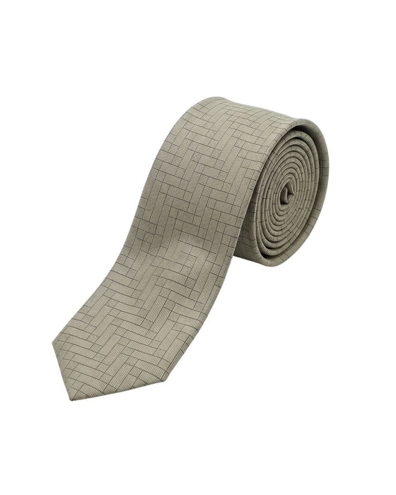 Armani Collezioni Mens Sage Green / Charcoal Linear Grid Neck Tie
