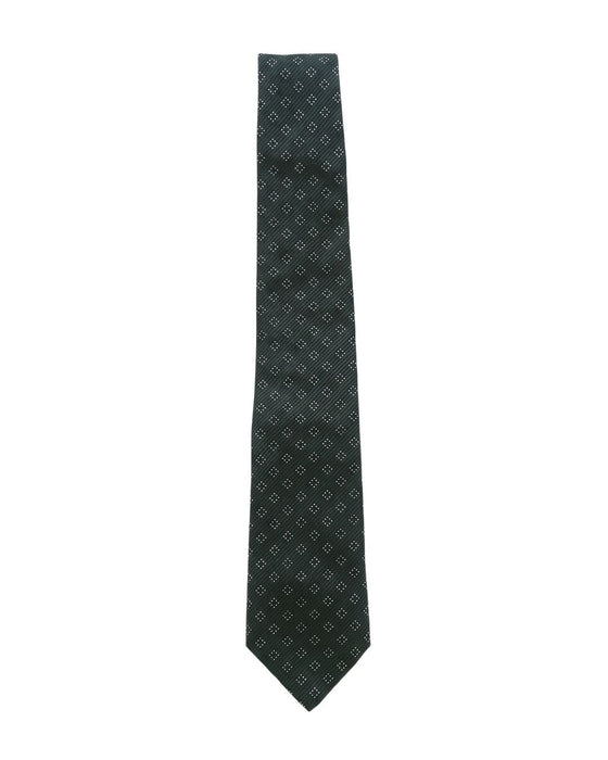 Armani Collezioni Mens Black / Gray Geometric Silk Neck Tie