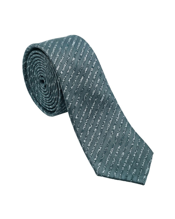 Armani Collezioni Mens Teal / White Dash Silk Neck Tie