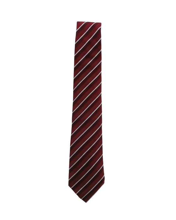 Armani Collezioni Mens Red / White Diagonal Stripe Silk Neck Tie