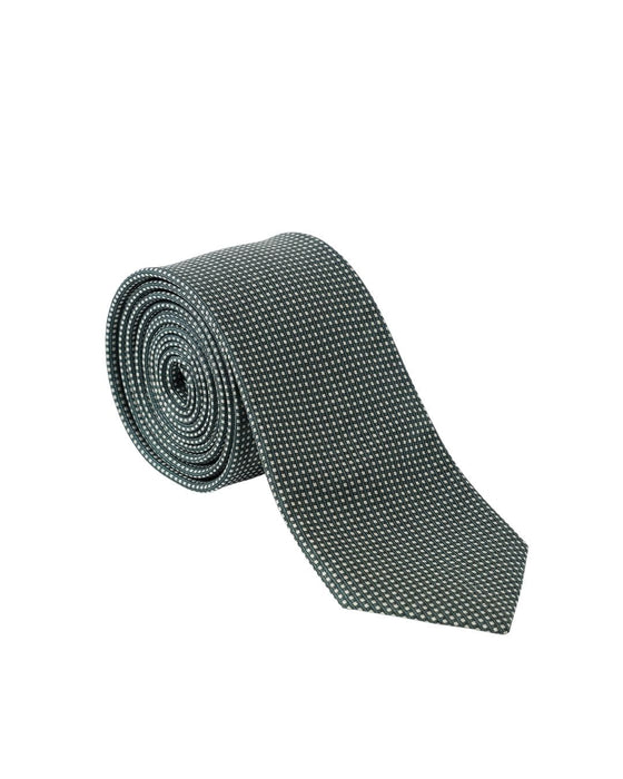 Armani Collezioni Mens Green / White Micro Dot Silk Neck Tie