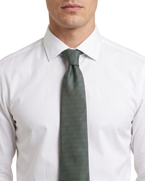 Armani Collezioni Mens Green / White Micro Dot Silk Neck Tie